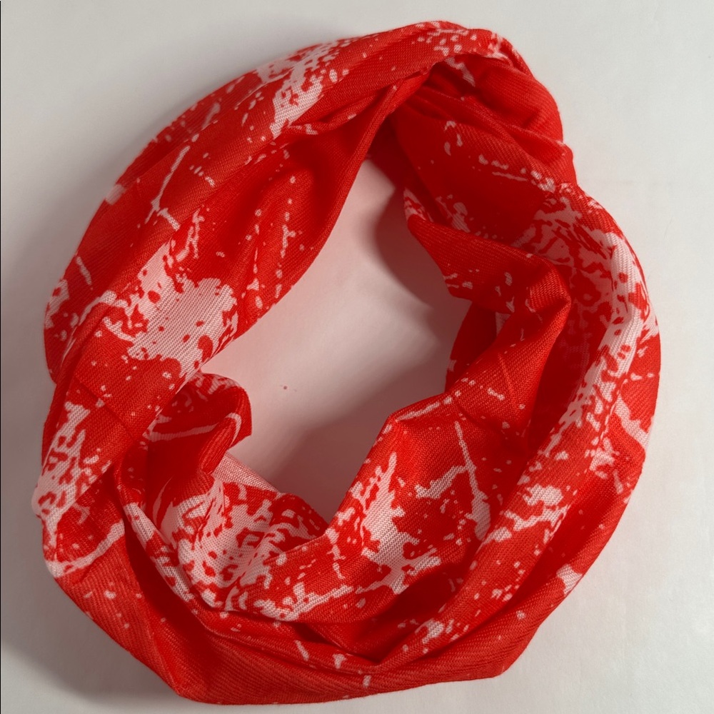 Wide Red Abstract Headband - #2090
